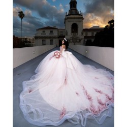 Customized Pink Quinceanera Dress Lace Applique Vestidos De Anos Sweetheart Neck Girl 2024 Ball Gown