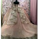 Off Shoulder Rose Gold Quinceanera Dress for Women Sweetheart Neck Crystal Evening Party Gown Sweet 15 Gown