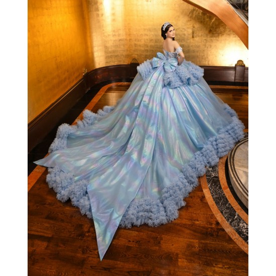 Ruffles Ball Gown Sky Blue Quinceanera Dresses for Women Sweet 15 Gowns Party Vestido De Baile Customized