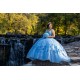 Spaghetti Strap Instagram Gowns Sky Blue Quince Dress Sleeveless Vestidos De 15 Anos Lace Appliques Sweetheart Neck Birthday Party Dresses