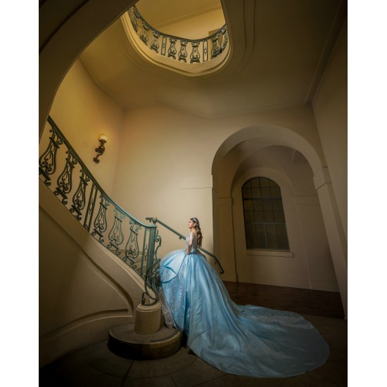 Tiered Vestidos De 15 Anos Sweetheart Neck Sky Blue Quinceanera Dress Sequin Off Shoulder Sweet 15 Gowns