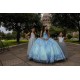 Vestidos De 15 Anos Sky Blue Quinceanera Dress Sweetheart Neck Sweet 15 Gowns Lace Appliques Sleeveless 2024 Instagram Gowns