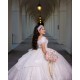 Off The Shoulder White Quince Dress Lace Appliques Women 2024 Ball Gown Pearl Sequin Vestidos De 15 Anos