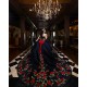 Ruffled Black Quince Dress Sleeveless Vestidos De 15 Anos Embroidered Flowers Women 2024 Ball Gown Sweetheart Birthday Party Dresses