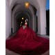 Ruffled Burgundy Quinceanera Dress Sweetheart Neck Sweet 15 Gowns Wear Pageant Off Shoulder 2024 Ball Gown Princess Dresses