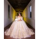 Sweet 15 Gowns Champagne Quinceanera Dress 3D Flowers Sleeveless Wear Pageant Sweetheart Neck 2024 Ball Gown Princess Dresses