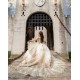 Long Sleeve Champagne Quince Dress Sequin Sweetheart Neck Vestidos De 15 Anos Lace Appliques Birthday Party Robe