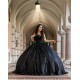 Sequin Black Quince Dress Sleeveless Vestidos De 15 Anos Sweetheart Neck Girls Birthday Party Gown