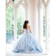 Sleeveless Sky Blue Quince Dress Sweetheart Neck Vestidos De 15 Anos Lace Appliques Sweet 15 Gowns