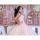 Sleeveless Princess Quinceanera Dresses Pink Quince Dress Lace Appliques Vestidos De 15 Anos