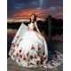 V Neck Vestidos De 15 Anos Sleeveless White Quince Dress Princess Quinceanera Dresses With Flowers Embroidered
