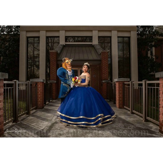 Long Sleeve Vestidos De 15 Anos Blue Dress Girl Quince Women 2024 Ball Gown Lace Appliques Girl Birthday Gowns