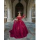 Off Shoulder 15 Anos Red Quince Dress Women 2024 Ball Gown Lace Appliques Girl Birthday Gowns